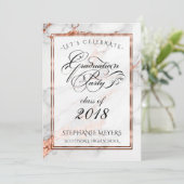 Invitation Graduation Party Faux Marbre italien en cuivre (Debout devant)
