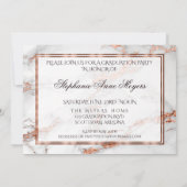 Invitation Graduation Party Faux Marbre italien en cuivre (Dos)