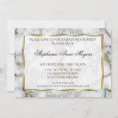 Invitation Graduation Party Faux Marbre Italien Or (Dos)