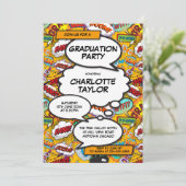 Invitation Graduation Party Fun Comic Book Classe de 2022 (Debout devant)