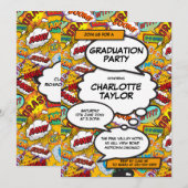 Invitation Graduation Party Fun Comic Book Classe de 2022 (Devant / Derrière)