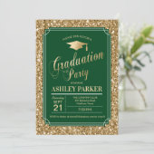 Invitation Graduation Party - Gold Green (Debout devant)