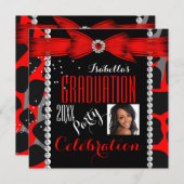 Invitation Graduation Party Grad Red Wild Poster de animal Ph (Devant / Derrière)