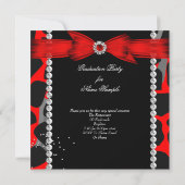 Invitation Graduation Party Grad Red Wild Poster de animal Ph (Dos)