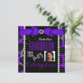Invitation Graduation Party Grad Wild Purple Photo (Debout devant)