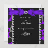 Invitation Graduation Party Grad Wild Purple Photo (Dos)