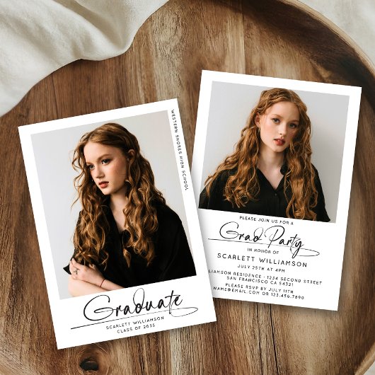 Invitation Graduation Party Graduation moderne - Script photo