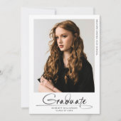 Invitation Graduation Party Graduation moderne - Script photo (Devant)