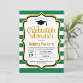 Invitation Graduation Party - Green White Gold (Debout devant)