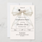 Invitation Graduation party ivory bow cream class of 2026 (Devant)