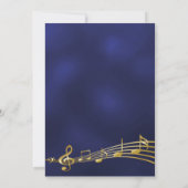 Invitation Graduation party marine musique bleue or 2025 (Dos)