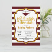 Invitation Graduation Party - Maroon Gold White (Debout devant)