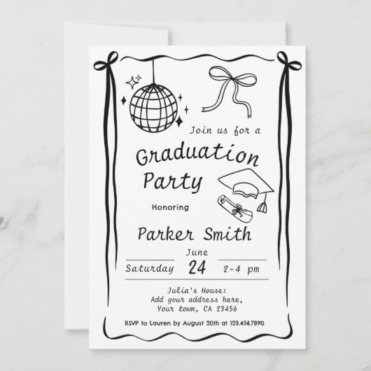 Invitation Graduation Party Modern (Devant)