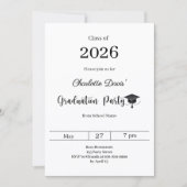 Invitation Graduation party modern class of 2026 (Devant)