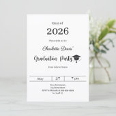 Invitation Graduation party modern class of 2026 (Debout devant)