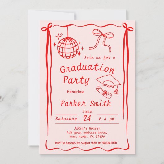 Invitation Graduation Party Moderne (Devant)