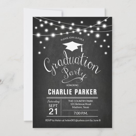 Invitation Graduation Party - Motif du tableau de bord (Devant)