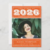 Invitation Graduation Party Open House 2023 Photo Orange (Devant)