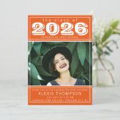 Invitation Graduation Party Open House 2023 Photo Orange (Debout devant)