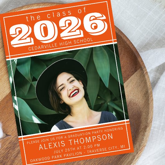 Invitation Graduation Party Open House 2023 Photo Orange