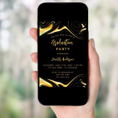 Invitation Graduation party or noir moderne