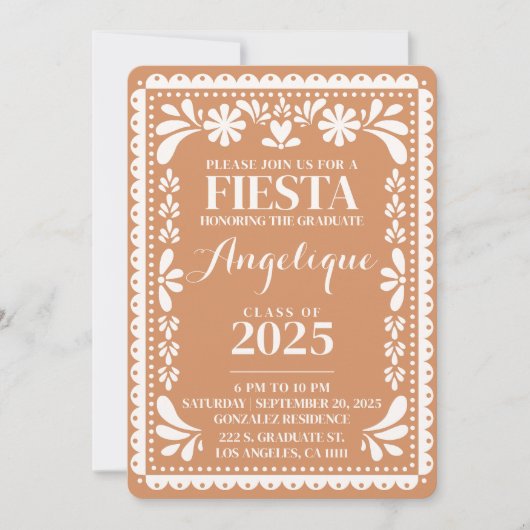 Invitation Graduation Party Papel Picado Mexican Fiesta 2025 (Devant)
