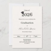 Invitation Graduation party photo class of 2026 beige (Dos)