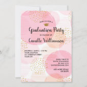 Invitation Graduation Party Pink Gold Parties scintillant Chi (Devant)