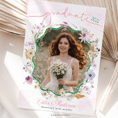 Invitation Graduation party QR Code Wildflower