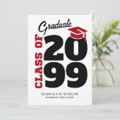 Invitation Graduation Party Red Black (Debout devant)