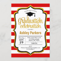 Graduation Party - Red Gold Black White