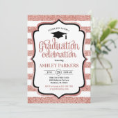 Invitation Graduation Party - Rose Gold White (Debout devant)