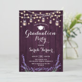 Invitation Graduation Party - Rustic Purple Lavender (Debout devant)