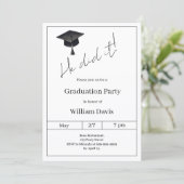 Invitation Graduation party sage green He did it (Debout devant)