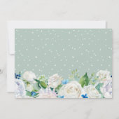 Invitation Graduation Party Sage Vert Bleu Blanc Floral (Dos)