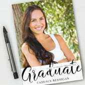 Invitation Graduation Party Script Graduate Photo noir blanc