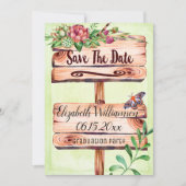 Invitation Graduation Party Signe rustique Enregistrer La Dat (Devant)