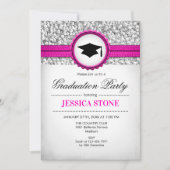 Invitation Graduation Party - Silver White Pink (Devant)