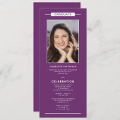 Invitation Graduation Party Simple Photo moderne QR Code (Devant / Derrière)