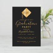 Invitation Graduation party top noir or 2025 (Debout devant)