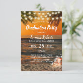 Invitation Graduation Party Tropical Summer Sunset Palm Beach (Debout devant)