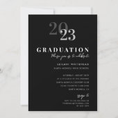 Invitation Graduation Party Typographie moderne Noir (Devant)