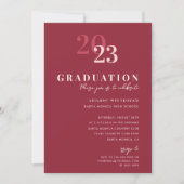 Invitation Graduation Party Typographie moderne Red Berry (Devant)