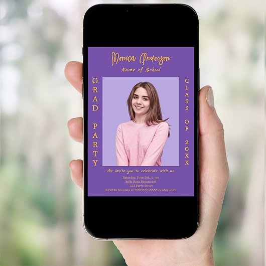 Invitation Graduation party violet lavande photo