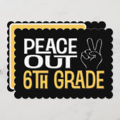 Invitation Graduation Peace Out 6e classe (Devant / Derrière)
