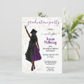 Invitation Graduation personnalisée des filles afro-américain (Debout devant)