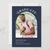 Invitation Graduation photo bleu moderne 2025 (Devant)