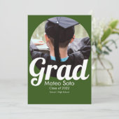 Invitation Graduation Photo Bold N'importe quelle couleur (Debout devant)