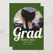 Invitation Graduation Photo Bold N'importe quelle couleur (Devant / Derrière)