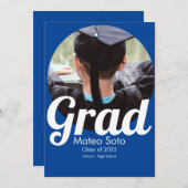 Invitation Graduation Photo Bold N'importe quelle couleur Fai (Devant / Derrière)